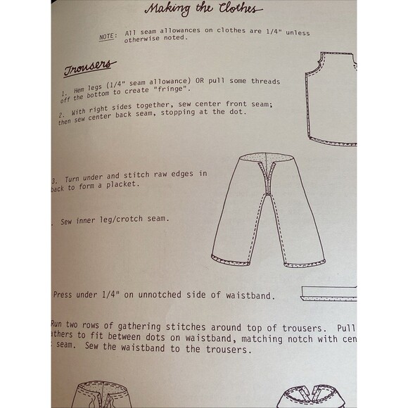The Doll That Ma Made Paperback Pattern Book 15" Folk Dolls & Clothes Piecemaker - Picture 8 of 16
